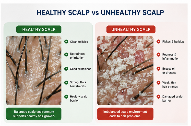 Healthy Vs. Unhealthy Scalp
